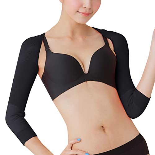 Damen UnterwäSche Hohe Taille Damen Arm Shaper Oberarm Slimming Shaper Figurformer Ärmel Armstulpen Shake Butterfly Ärmel Schulterschutz Postoperative Skimmy Bodysuit Sculpting 𝐒hapewear (Black, XL) von Generic