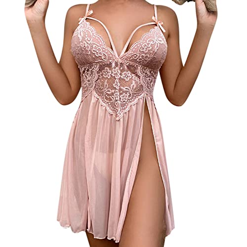 Damen Unterwäsche Sexy Erotisch, Push-Up BH und Slip Lingerie Unterwäsche Nachtwäsche Strapse Reizwäsche Geschenk Zweiteilige Leopardenmuster Push Up Tanga Split Pyjamas Baby Dolls Negligees von Generic