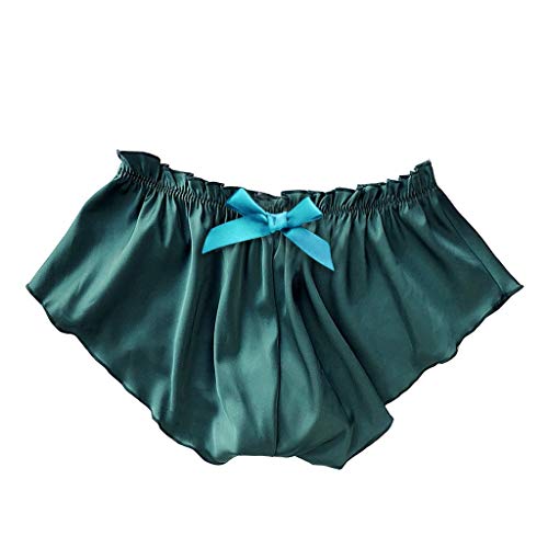 Damen Unterwäsche Weiß Satin Slip Seamless Unterhose Hohe Taille Pantys Hipster Bequeme Atmungsaktiv Dessous Stretch Unterhose Dessous Für Frauen Mädchen (Green, L) von Generic