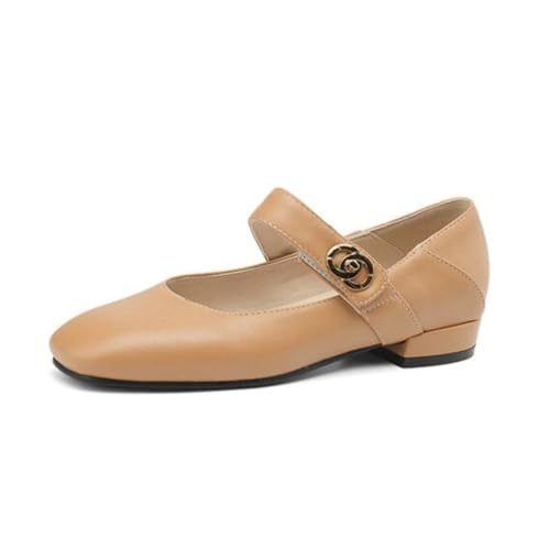 Damen Vintage Mary Janes Quadratische Zehen Verstellbarer Riemen Mit Schnalle Niedrige Blockabsätze PU Leder Obermaterial Bequem Stilvoll Alltag Schuhe,Apricot,40 EU Damen Vintage Mary Janes Quadratische Zehen Verstellbarer Riemen Mit Schnalle Niedrige Blockabsätze PU Leder Obermaterial Bequem Stilvoll Alltag Schuhe,Apricot,40 EU von Generic