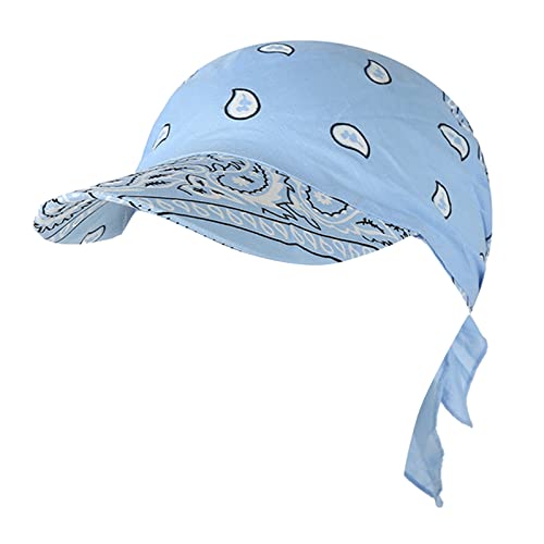 Damen Visor Bandana mit Schirm Haarband Baumwolle Beanie Kopftuch Schal Hüte Sonnenhut Tennis Baseball-Mütze Turban Kopfbedeckung Headwear Kop Wraps Sonnenblende Retro Stil Anti-UV von Generic