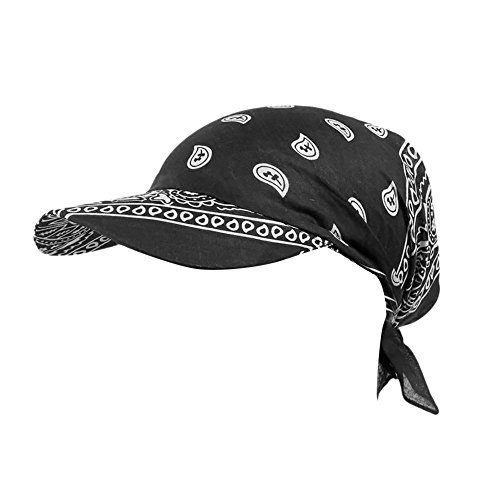 Damen Visor Bandana mit Schirm Haarband Baumwolle Beanie Kopftuch Schal Hüte Sonnenhut Tennis Baseball-Mütze Turban Kopfbedeckung Headwear Kop Wraps Sonnenblende Retro Stil Anti-UV von Generic