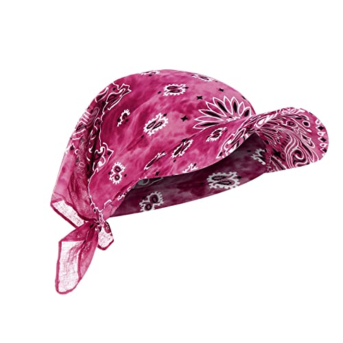 Damen Visor Bandana mit Schirm Haarband Chemotherapie Krebs Kopf Schal Hut Sommer faltbar Anti-UV Golf Tennis Sonnenblende Kappe Baumwolle Beanie Kopftuch Schal Hüte Sonnenhut Baseball-Mütze Hot Rosa von Generic