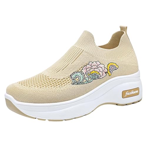 Damen Walkingschuhe Leicht Wanderschuhe Air Sportschuhe Netz Stoff rutschfest Walkingschuhe Turnschuhe Joggingschuhe Bequemer Freizeitschuhe Schlupfschuhe von Generic