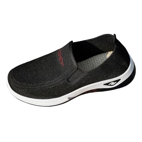 Damen Wanderschuhe Slip-On Sneakers orthopädische Turnschuhe mit Fußgewölbeunterstützung leichte Freizeitschuhe für Walking Alltag (Black, 42) von Generic