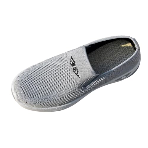Damen Wanderschuhe Slip-On Sneakers orthopädische Turnschuhe mit Fußgewölbeunterstützung leichte Freizeitschuhe für Walking Alltag (Grey, 36) von Generic