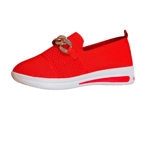 Damen Wanderschuhe bequem flach atmungsaktiv Freizeitschuhe für Arbeit Einkaufen Spazierengehen Gartenarbeit mit Rundkappe (RD2, 42) von Generic