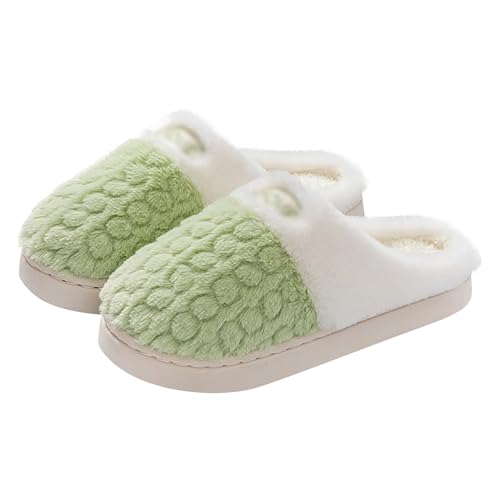 Damen Warme Hausschuhe mit Fleecefutter Winter Wärme Plüsch Pantoffeln Mode Gemütliche rutschfeste Pantoletten Flauschige Hausschlappen Drinnen Filzpantoffeln Frauen Bequeme Slippers von Generic