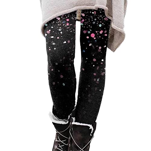 Damen Weihnachten Leggings Norweger High Waist Leggins Thermo Skinny Hose Push Up Stretch Tights Workout Yoga Sport Fitnesshose Laufhose mit Muster Weihnachten von Generic