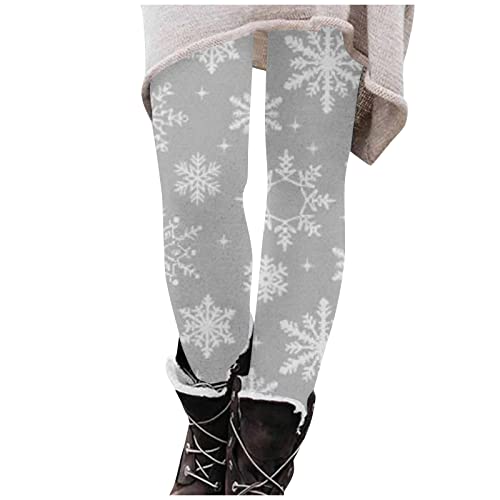 Damen Weihnachten Leggings Norweger High Waist Leggins Thermo Skinny Hose Push Up Stretch Tights Workout Yoga Sport Fitnesshose Laufhose mit Muster Weihnachten von Generic