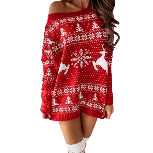 Damen Weihnachtspullover Weihnachtspulli Pulloverkleid Weihnachtsmotiv Causul Jacquard Strickkleid Pullover Lang Damen Weihnachten Pulloverkleid Elegant Langarm Strickkleid Tunika Kleid Damen Weihnachtspullover Weihnachtspulli Pulloverkleid Weihnachtsmotiv Causul Jacquard Strickkleid Pullover Lang Damen Weihnachten Pulloverkleid Elegant Langarm Strickkleid Tunika Kleid von Generic