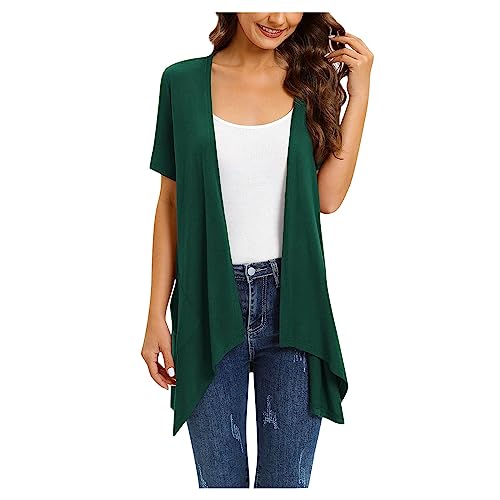 Damen Westen Lang Cardigan Lang Weiß Blusen Langarm Elegant Longtops Damen Lang, Vorne Offen Leichte Cardigan Shirtjacke Sommer Cover Up Strickmantel Strickjacke Dünne Baumwolle Große von Generic