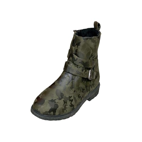 Damen Wildleder Halbstiefel Spitz Schlupfschuhe Cowboy Stiefel Cowboyboots Blockabsatz Übergangsstiefel Kurzstiefel Braun Halbhohe Westernstiefel Blockabsatz Halbhoch Boots Cowboy Boots von Generic