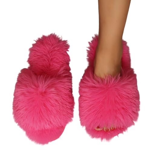 Damen Winter Plüsch Pantoffeln Gästehausschuhe Für Haushaltsgäste Niedliche Hausschuhe Mit Tier-/Printmuster Warm Badeschuhe Trendiger Slipper Kuschelige Slippers Frottierslipper von Generic
