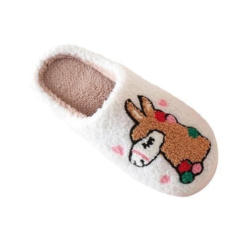 Damen Winter Plüsch Pantoffeln Hausschuhe Bequem Mit Polar Fleece-Futter Antirutsch-Sohle Gäste Flache Hüttenschuhe Innenbereich Cozy Slippers Home Slipper für Frauen von Generic