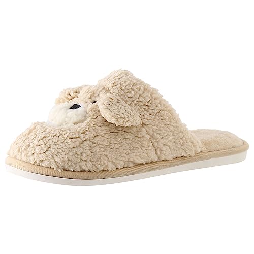 Damen Winter Plüsch Pantoffeln Hausschuhe Fell Flauschige Schlappen Für Retro-Mode Filz Hausschlappen Trendiger Slipper Antirutsch Baumwolle Indoor Hauspantoffeln von Generic