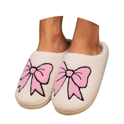 Damen Winter Plüsch Pantoffeln Und Herren Flauschige Schlappen Für Antirutsch-Sohle Gäste Trendiger Slipper Schlafzimmer Hausschuhe Home Frauen von Generic