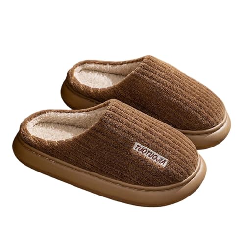 Damen Winter Plüsch Pantoffeln Warm Antirutsch Hausschuhe Niedliche Mit Tier-/Printmuster Rückstellschaum Flache Hüttenschuhe Baumwolle Home Slipper für Frauen von Generic