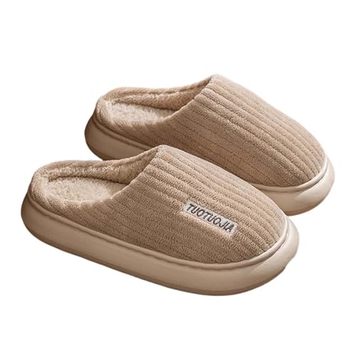 Damen Winter Plüsch Pantoffeln Warm Antirutsch Hausschuhe Niedliche Mit Tier-/Printmuster Rückstellschaum Flache Hüttenschuhe Baumwolle Home Slipper für Frauen von Generic