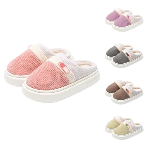 Damen Winter Plüsch Pantoffeln Warm Filzpantoffeln Frauen Bequeme Unisex Slippers Stricken Filzpantoffeln Weite Leicht Slipper Indoor Outdoor Pantoffel Hausschuhe Herren Wärme von Generic