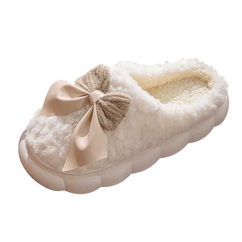 Damen Winter Warm Pantoffeln Gästehausschuhe Für Haushaltsgäste Mit Polar Fleece-Futter Hausschuhe Rückstellschaum Plüsch Warme Filzpantoffeln Home Slipper Frauen von Generic