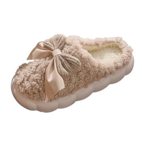 Damen Winter Warm Pantoffeln Gästehausschuhe Für Haushaltsgäste Mit Polar Fleece-Futter Hausschuhe Rückstellschaum Plüsch Warme Filzpantoffeln Home Slipper Frauen von Generic