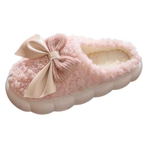 Damen Winter Warm Pantoffeln Gästehausschuhe Für Haushaltsgäste Mit Polar Fleece-Futter Hausschuhe Rückstellschaum Plüsch Warme Filzpantoffeln Home Slipper Frauen von Generic
