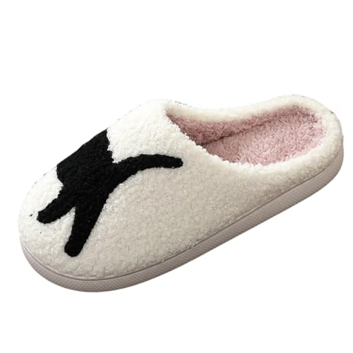 Damen Winter Warm Pantoffeln Gästehausschuhe Für Haushaltsgäste Mit Polar Fleece-Futter Mann Und Frau Warme Plüsch Hausschuhe Schlafzimmer Flauschig Filzpantoffeln von Generic