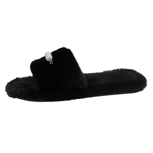 Damen Winter Warm Pantoffeln Hausschuhe Bequem Niedliche Mit Tier-/Printmuster Badeschuhe Geschlossen Slippers Kuschelige Plüsch Flauschig Filzpantoffeln von Generic