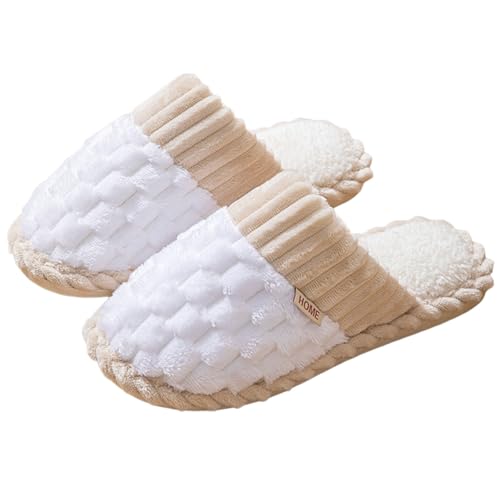 Damen Winter Warm Pantoffeln Hausschuhe Fell Mit Polar Fleece-Futter Retro-Mode Filz Hausschlappen Plüsch Funny Print Filzpantoffeln Weich Indoor Outdoor von Generic
