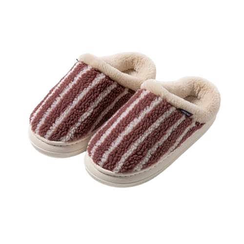 Damen Winter Warm Pantoffeln Plüsch Rutschfeste Mit Polar Fleece-Futter Mann Und Frau Warme Trendiger Slipper Kuschelige Slippers Einfarbig Women von Generic