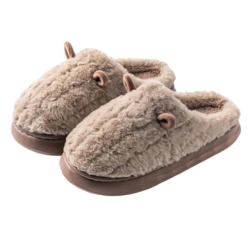 Damen Winter Warm Pantoffeln Plüsch Rutschfeste Mit Polar Fleece-Futter Memory Foam Hausschuhe Geschlossen Slippers Filzpantoffeln Weich Indoor Outdoor von Generic