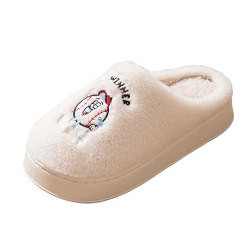 Damen Winter Warm Pantoffeln Plüsch Rutschfeste Plüschige Gemütliche Hausschuhe Memory Foam Unisex Gästepantoffeln Antirutsch Baumwolle drinnen und draußen von Generic
