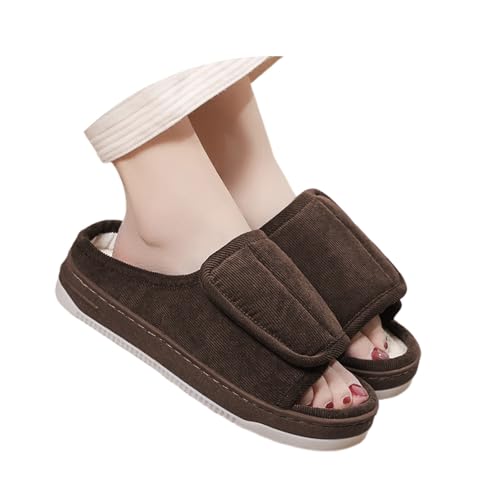Damen Winter Warm Pantoffeln Und Herren Flauschige Schlappen Für Mann Frau Warme Lustige Hausschuhe Innenbereich Cozy Slippers Einfarbig Women von Generic