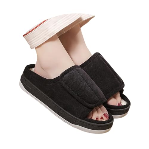Damen Winter Warm Pantoffeln Und Herren Flauschige Schlappen Für Mann Frau Warme Lustige Hausschuhe Innenbereich Cozy Slippers Einfarbig Women von Generic
