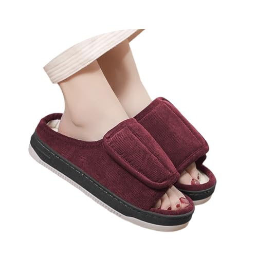 Damen Winter Warm Pantoffeln Und Herren Flauschige Schlappen Für Mann Frau Warme Lustige Hausschuhe Innenbereich Cozy Slippers Einfarbig Women von Generic