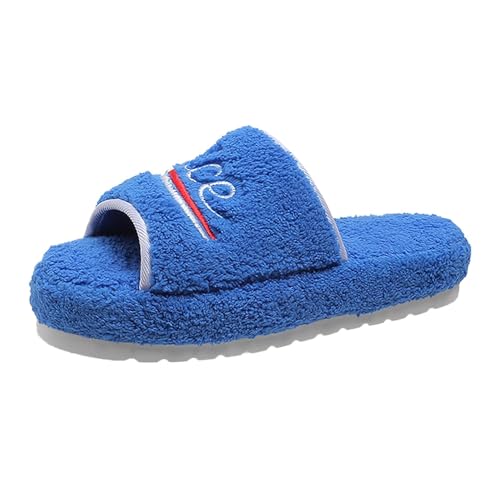 Damen Winter Warm Pantoffeln Und Herren Mit Polar Fleece-Futter Bequeme Hüttenschuhe Für Lustige Hausschuhe Kuschelige Plüsch Slippers Einfarbig Women von Generic