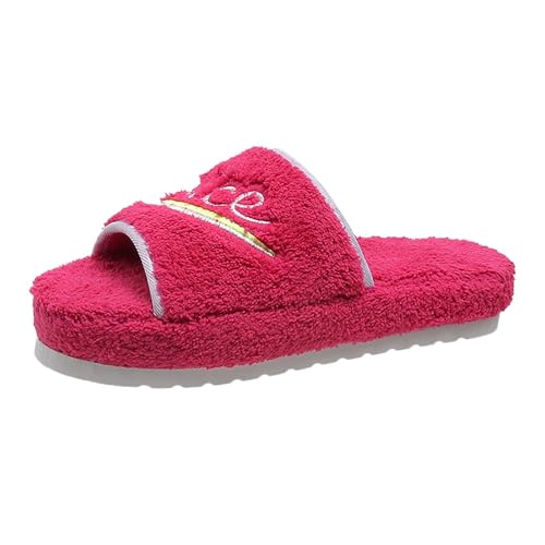 Damen Winter Warm Pantoffeln Und Herren Mit Polar Fleece-Futter Bequeme Hüttenschuhe Für Lustige Hausschuhe Kuschelige Plüsch Slippers Einfarbig Women von Generic