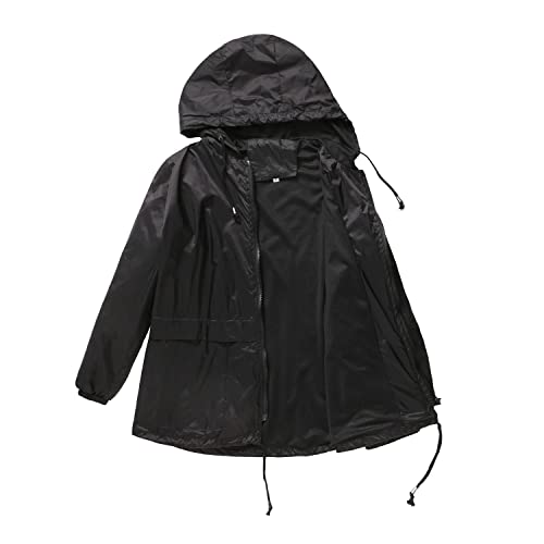 Damen-Winterjacke, wasserdicht, winddicht, Regenjacke, wasserdicht, Damen, Outdoor, Sport, Camping, Wandern, Mantel, wasserdicht, Outdoor, Sport, Camping, Wandern, Mantel, Schwarz, 46 von Generic
