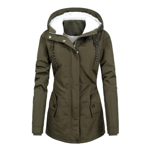Damen Winterjacke Jacke Winter Farbvarianten Übergangsjacke Warm Bomberjacke Steppjacke Wintermantel Daunenjacke,Teddyfell Mantel Damen,Schwarze Winterjacke Damen,B Green,M von Generic