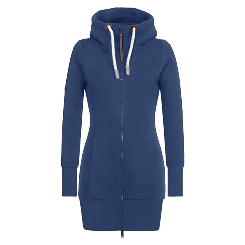 Damen Zipper Hoodie Kapuzenpullover Lang Sweatjacke Sweatkleid Winterkleid Herbstkleid Kleid Sweatshirt Sweatshirtkleid Kapuzenjacke Kapuzenpulli Kapuze Langarm Sport von Generic
