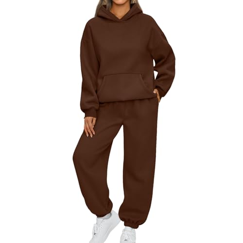 Damen Zweiteiler Hosenanzug 2 Teiler Set Strickanzug Langarm Gerippt Top Und Hose Loungewear Set Mit Schlitz Zweiteiler Outfit Freizeitanzug Casual Jogginganzug von Generic