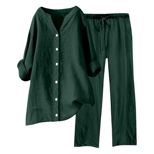 Damen Zweiteiler Sets Musselin Bluse Hemd und Lang Hose Sommer Clothes Aesthetic Zweiteiler Lounge Set Strand Outfit Elegant Set Freizeit Women Große Größe Damen Zweiteiler Sets Musselin Bluse Hemd und Lang Hose Sommer Clothes Aesthetic Zweiteiler Lounge Set Strand Outfit Elegant Set Freizeit Women Große Größe von Generic