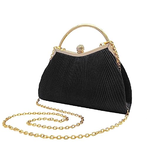 Damenhandtasche Hochzeit Umhängetasche Typ Umhängetasche Cocktailtasche Formale Abendtasche Für Frauen Party Bankett Tasche Faltentasche Vielseitig Tasche, schwarz von Generic
