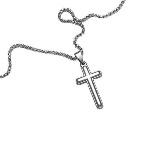 Damenkette Halskette Herz Anhänger Ankerkette Modische Und Schlichte Kreuz-Trend-Anhänger-Halskette Für Männer- Und Frauenpaare von Generic