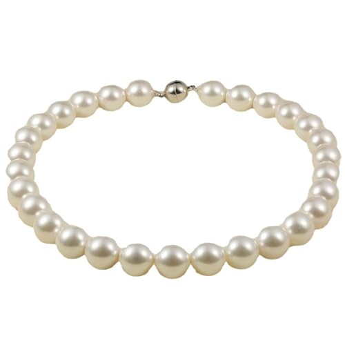 Damenkette Halskette Herz Anhänger Ankerkette Modische Weiße Muschelperlen-Accessoires, Runde, Größe Perlenkette, Vielseitige Schlüsselbeinkette Für Damen von Generic