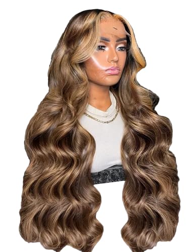 Damenperücke Aus Echthaar (30 Zoll), Gewellt, 13 X 6, Transparente HD-Spitze, Vorgezupft, Natürlicher Haaransatz von Generic