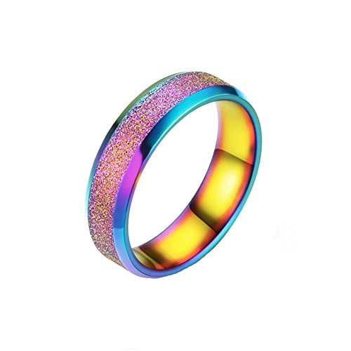 Damenring aus Edelstahl mit sandgestrahlter Oberfläche, Ehering von Generic