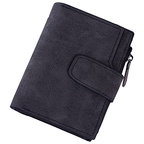 Damenschnalle Reißverschluss kurz gefrostet Multi Card Zipper Clip Kurze Geldbörse Bankkartenetui Brieftasche Geldbörsen Für Herren (Black, One Size) von Generic