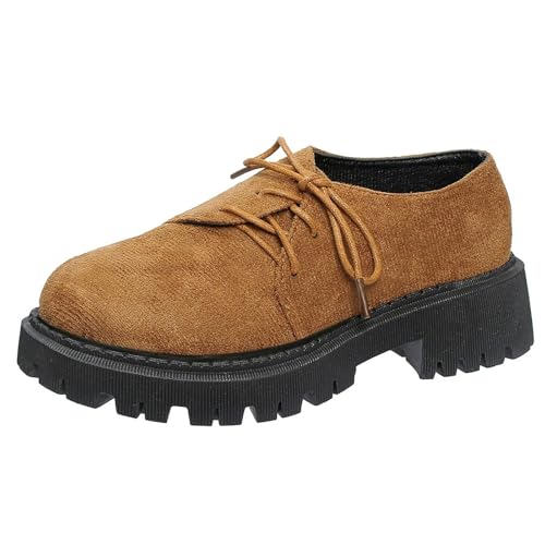 Damenschuhe, Plattform, Schnürsenkel, runde Spitze, Slipper, flach, rutschfeste Sohle, elegant, leicht, bequem, B Braun., 35 EU Damenschuhe, Plattform, Schnürsenkel, runde Spitze, Slipper, flach, rutschfeste Sohle, elegant, leicht, bequem, B Braun., 35 EU von Generic